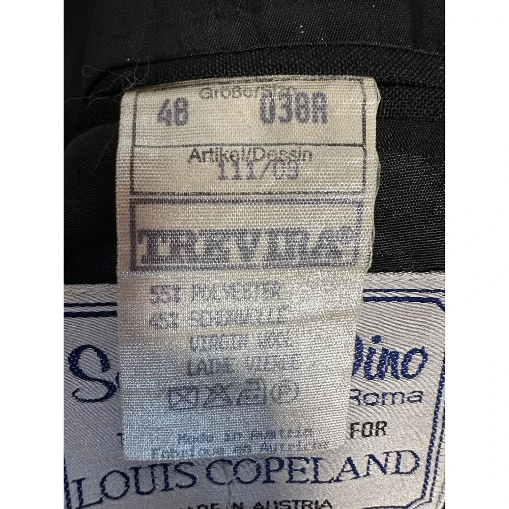 Salvatore Dino Roma Louis Copeland Mens Black Double Breasted Tuxedo Jacket 38R